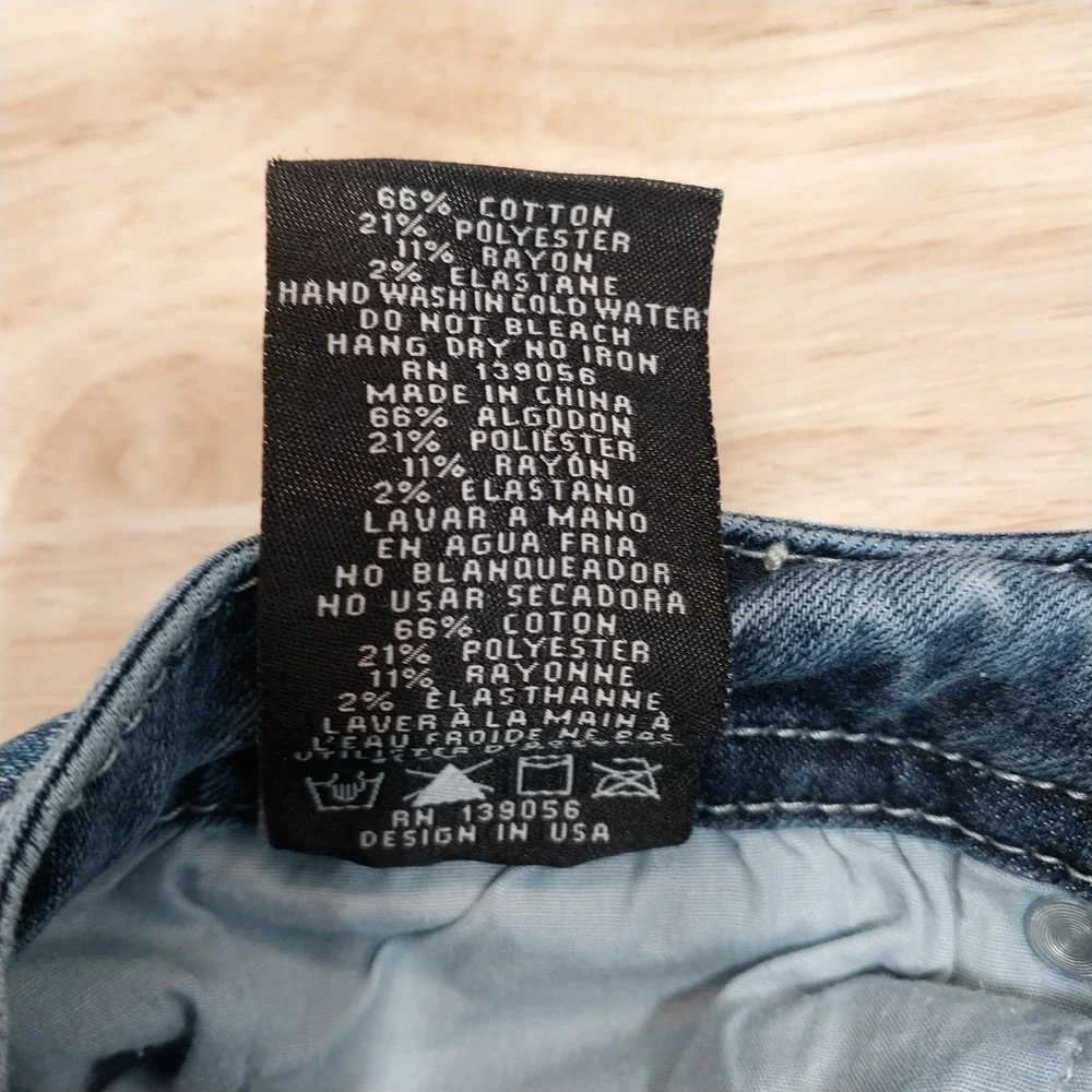 Grace in LA Jeans Women Bootcut Distressed Stretch Denim 30 Blue